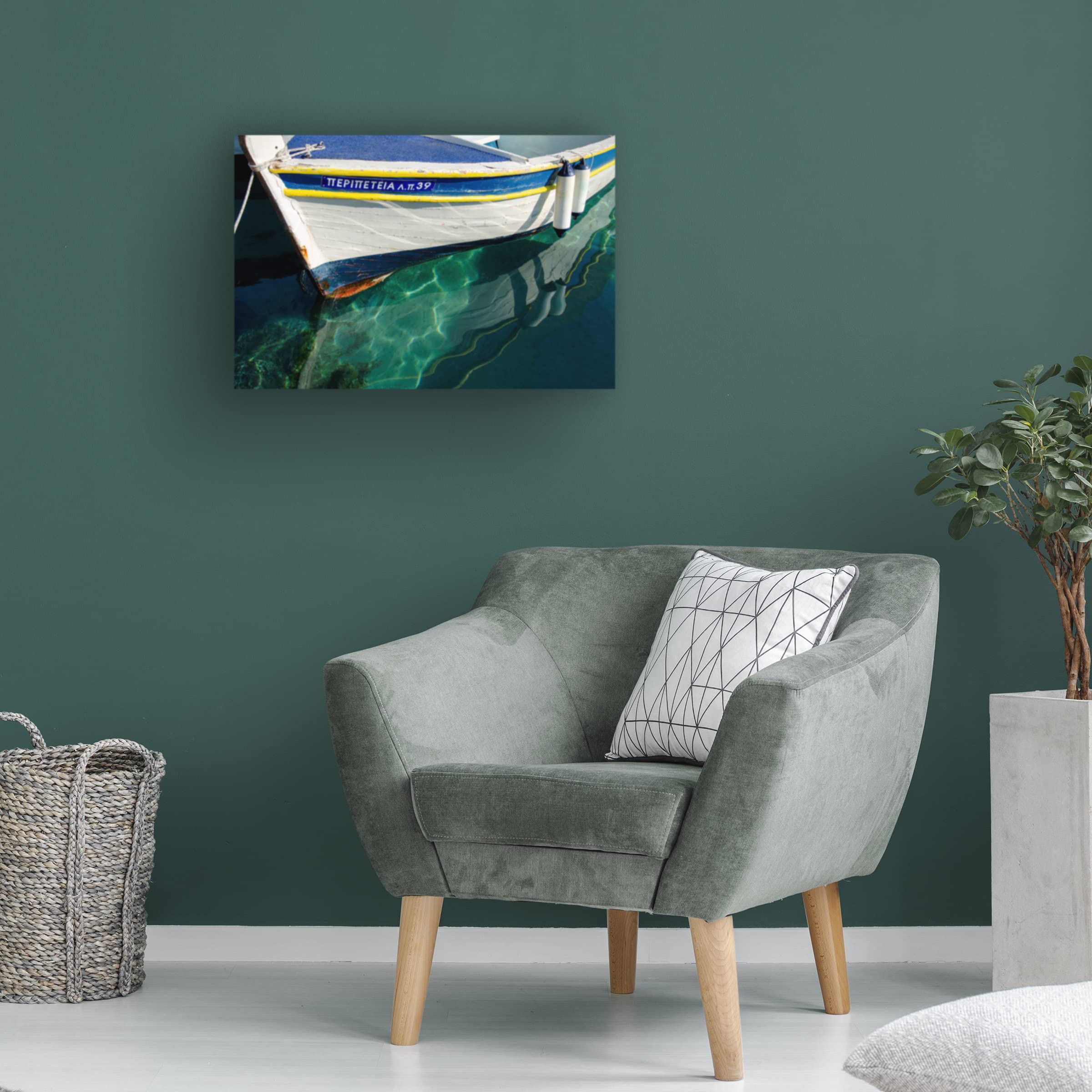Laura DeNardo 'Workboats of Corfu Greece IV' Canvas Art Print - Coastal Wall Decor for Living Room, Bedroom & Office - Trademark Fine Art Collection