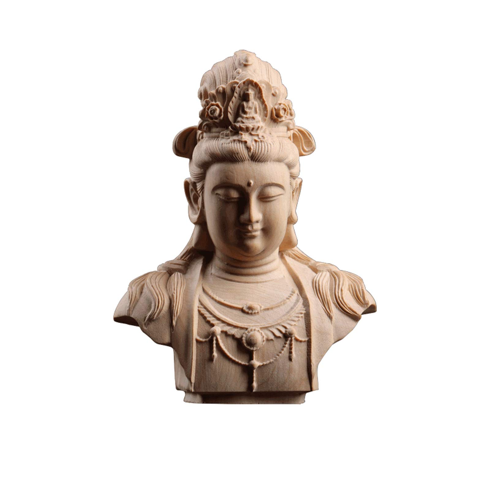 Zen Buddha Statue for Home Decor - Chinese Style Guanyin Bodhisattva & Buddha Head Sculpture for Meditation Room, Tea Room, Living Room, Bedroom | Perfect for Spiritual Decor, Feng Shui & Relaxation Spaces