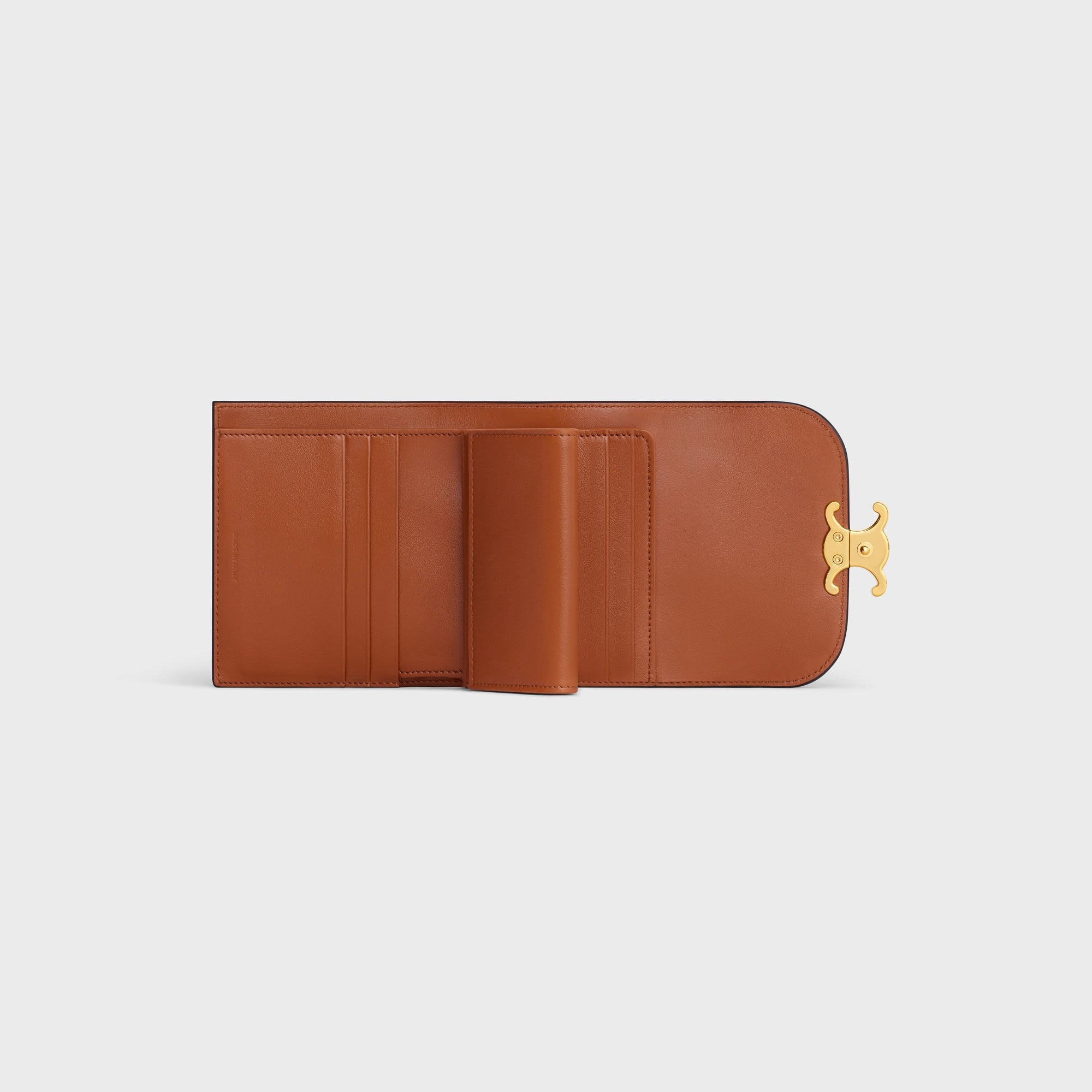 Celine Small Flap Wallet Triomphe in Textile and Calfskin - Stylish & Durable Designer Wallet for Women | Perfect for Everyday Use, Travel & Gift Giving