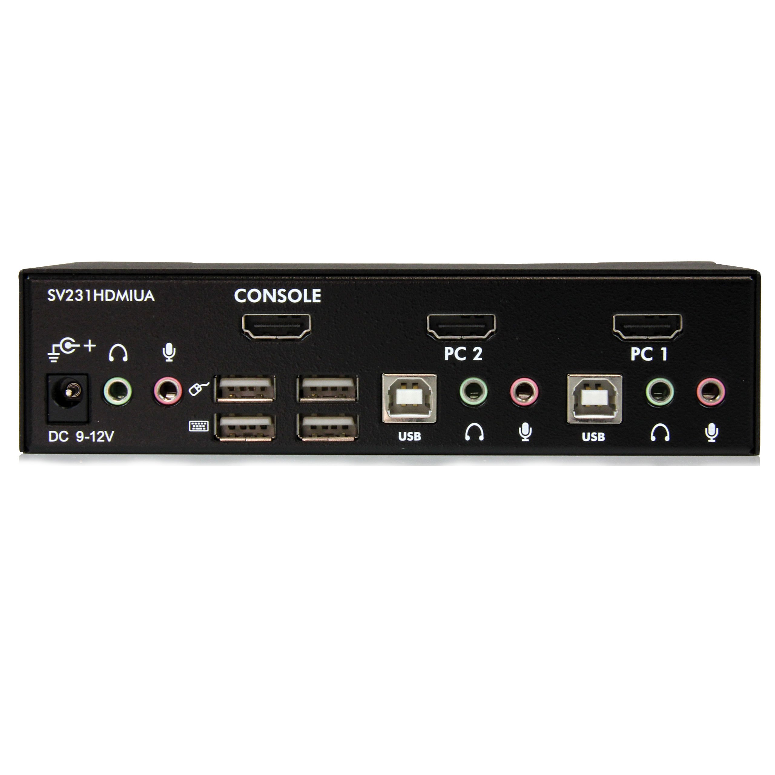 StarTech.com 2-Port USB HDMI KVM Switch with Audio & USB 2.0 Hub - 1080p Full HD (1920x1200) | Hotkey Switching | Dual Monitor Keyboard Video Switch (SV231HDMIUA) for Home Office & Gaming Setup