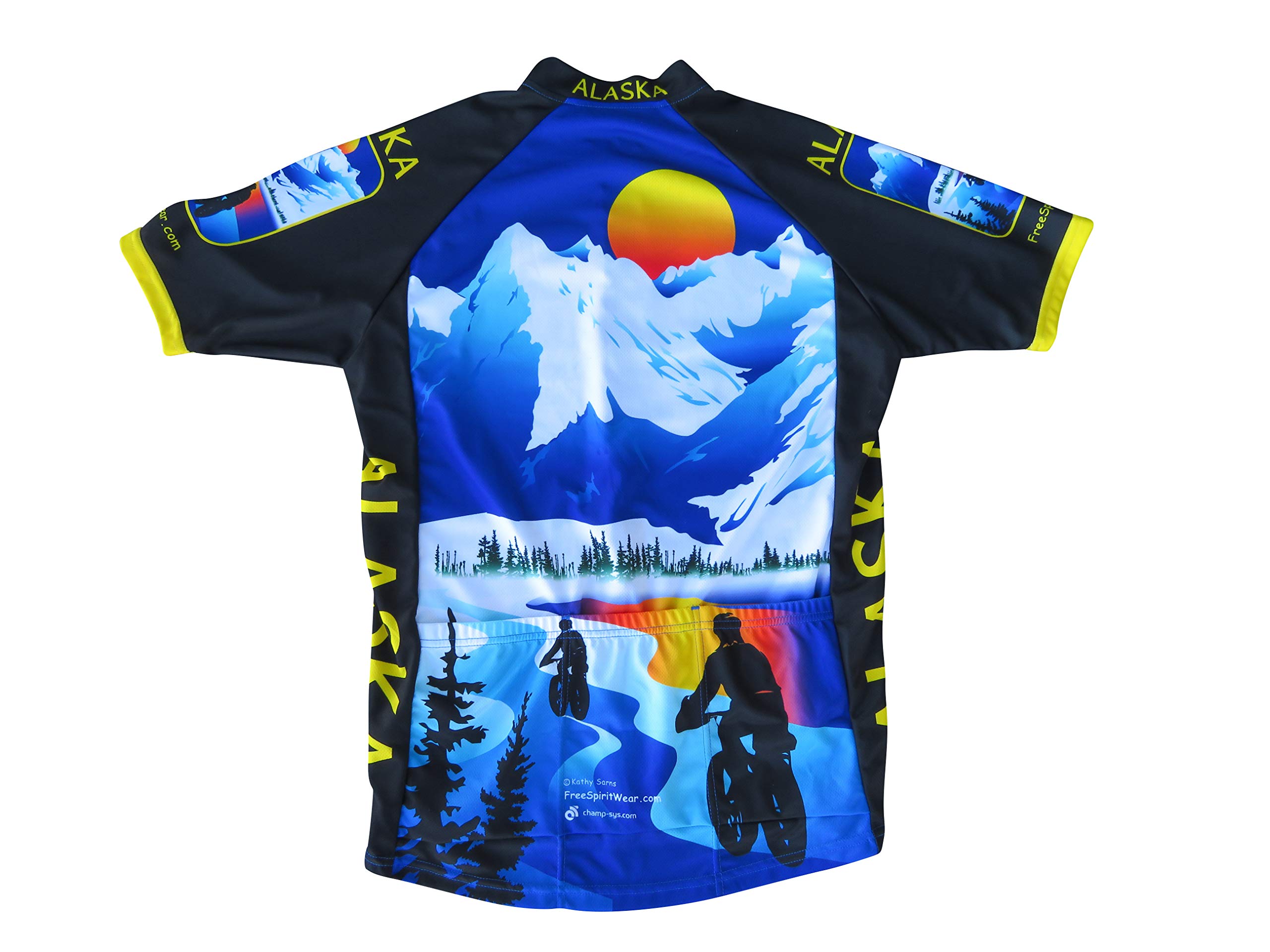 Free Spirit Wear Alaska FatBike Cycling Jersey - Breathable & Moisture-Wicking Bike Shirt for Men & Women - Perfect for Winter Biking, Snow Trails & Outdoor Adventures
