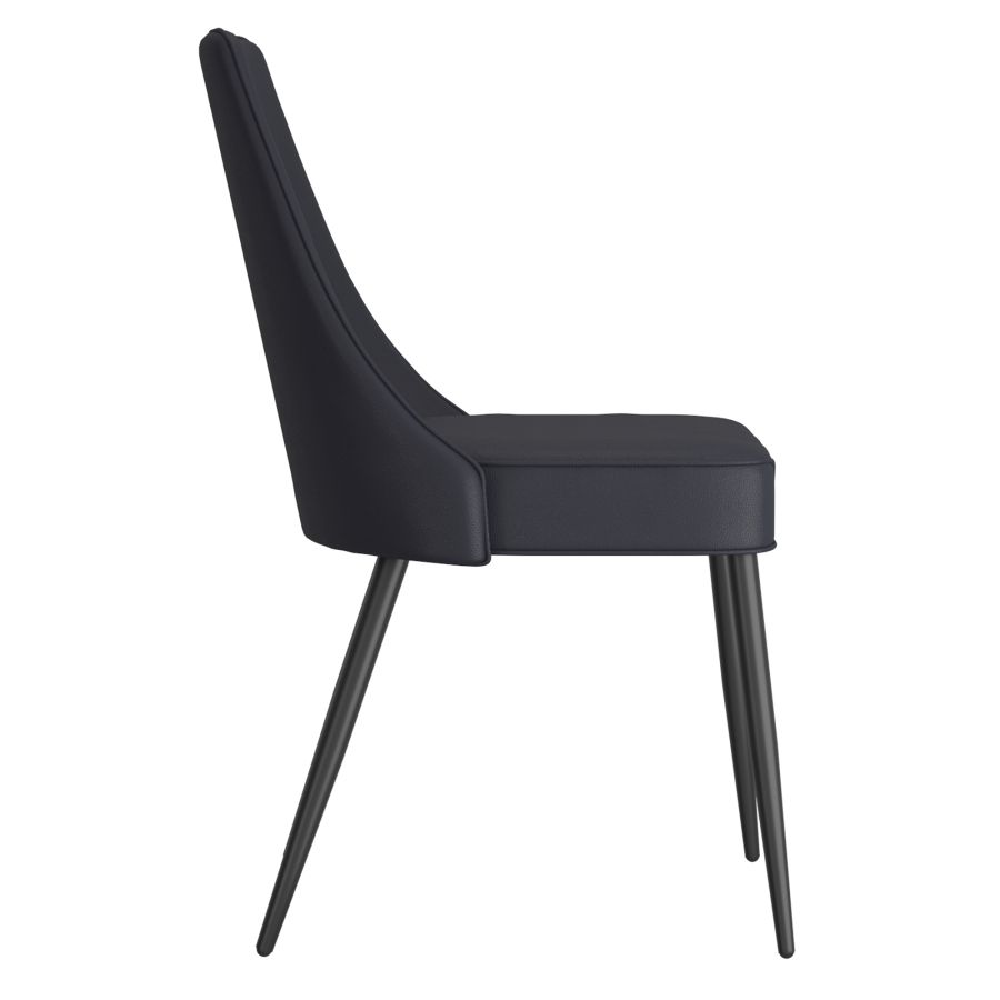 Emery/Koda 7-Piece White Dining Table Set with Black Chairs - Perfect for Small Spaces, Apartments & Modern Kitchens