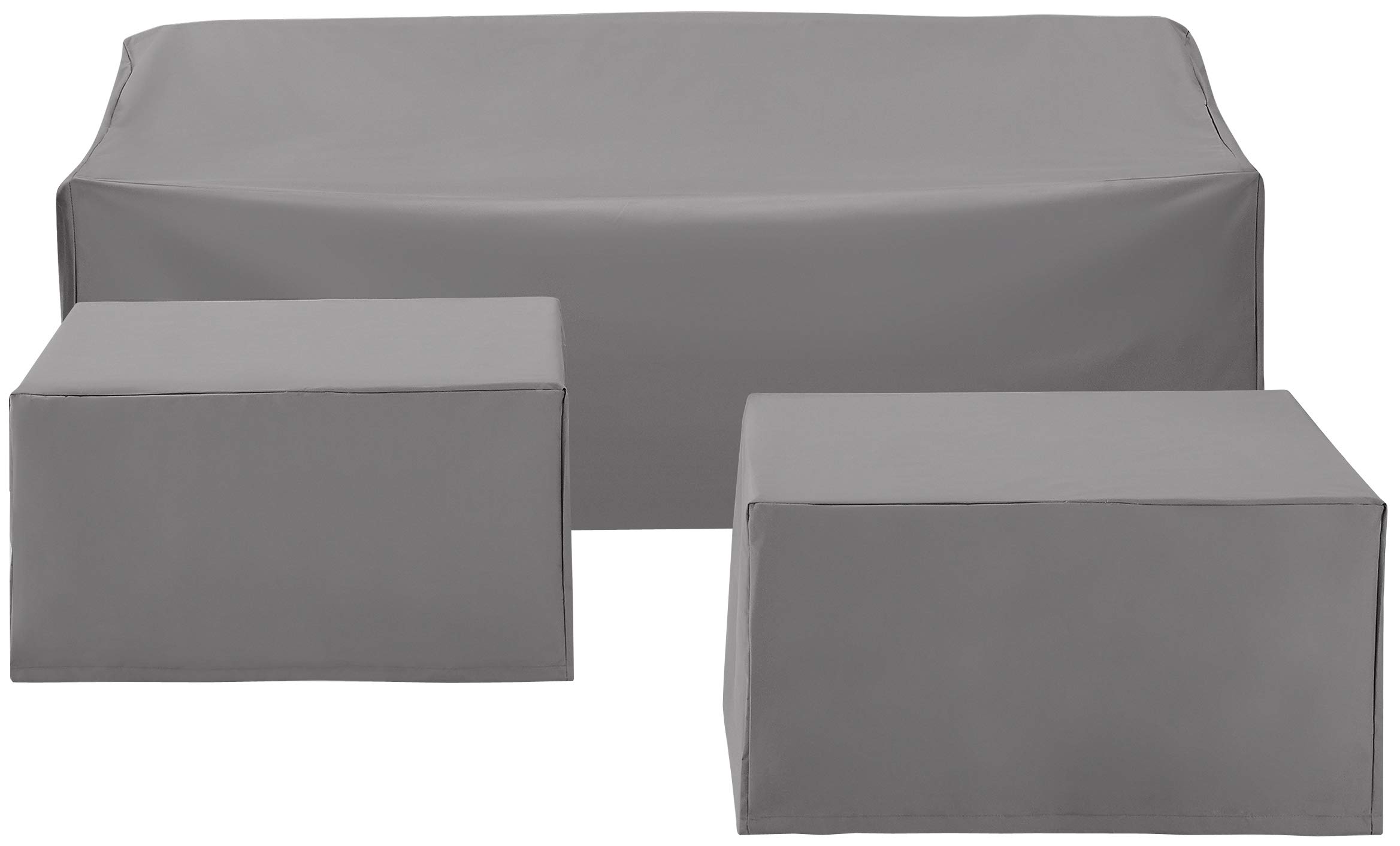 Waterproof 3-Piece Outdoor Sectional Sofa Cover Set by Crosley Furniture - All-Weather Protection for Patio Furniture, Gray | Perfect for Backyard, Deck & Poolside Use
