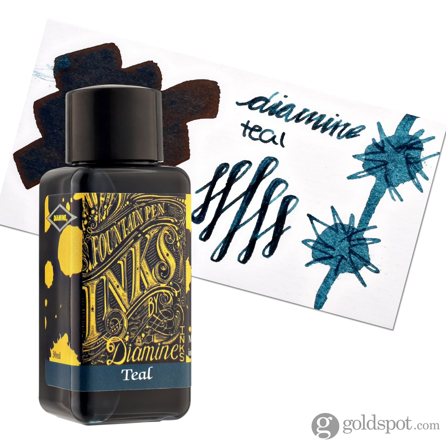 Diamine Classic Teal Fountain Pen Ink Bottle & Cartridges - Premium Writing Ink for Calligraphy, Journaling & Office Use