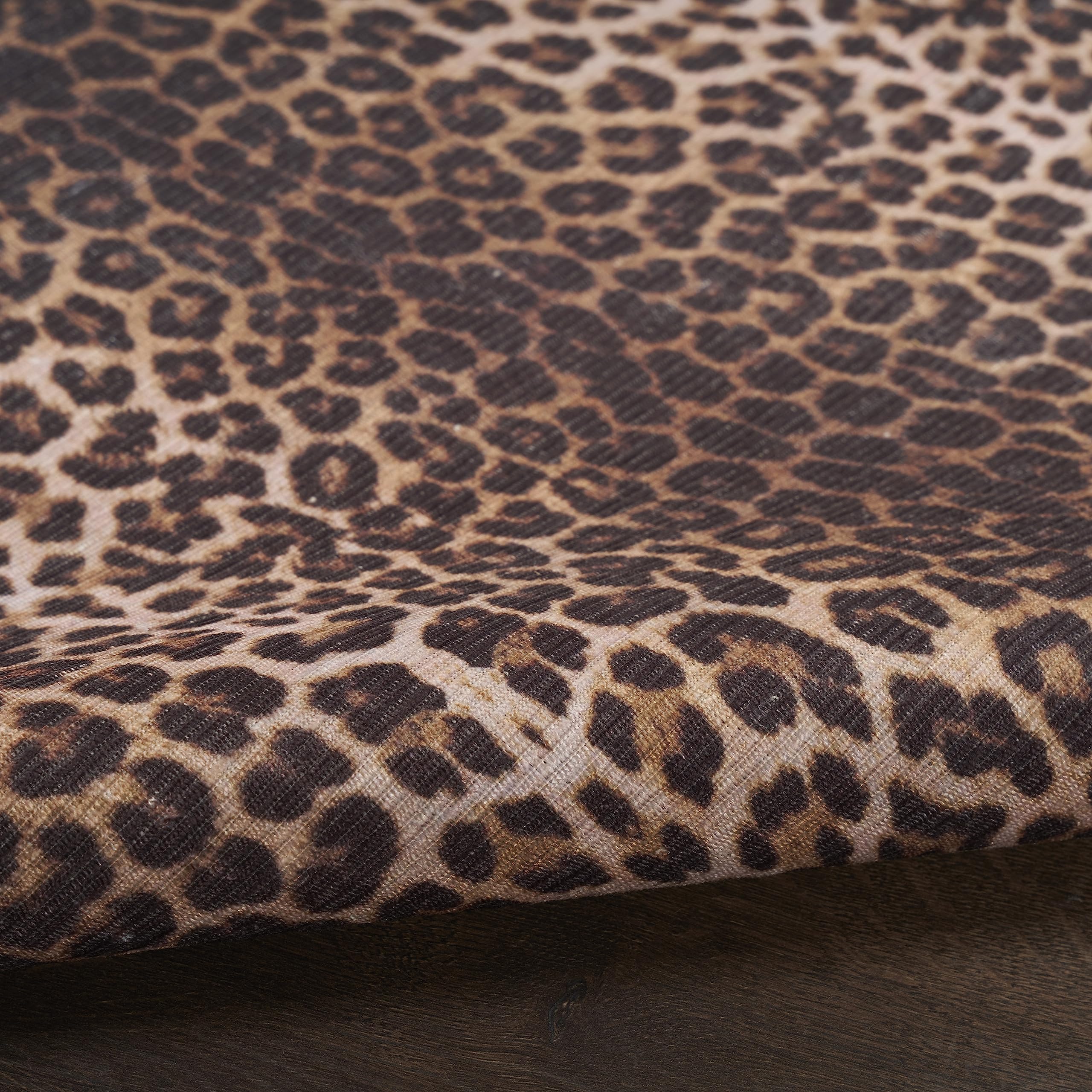Nourison Washable Leopard Print 6' x 9' Area Rug - Easy Clean, Non-Shedding, Stain Resistant | Perfect for Bedroom, Living Room, Dining Room & Kitchen Decor (6x9)