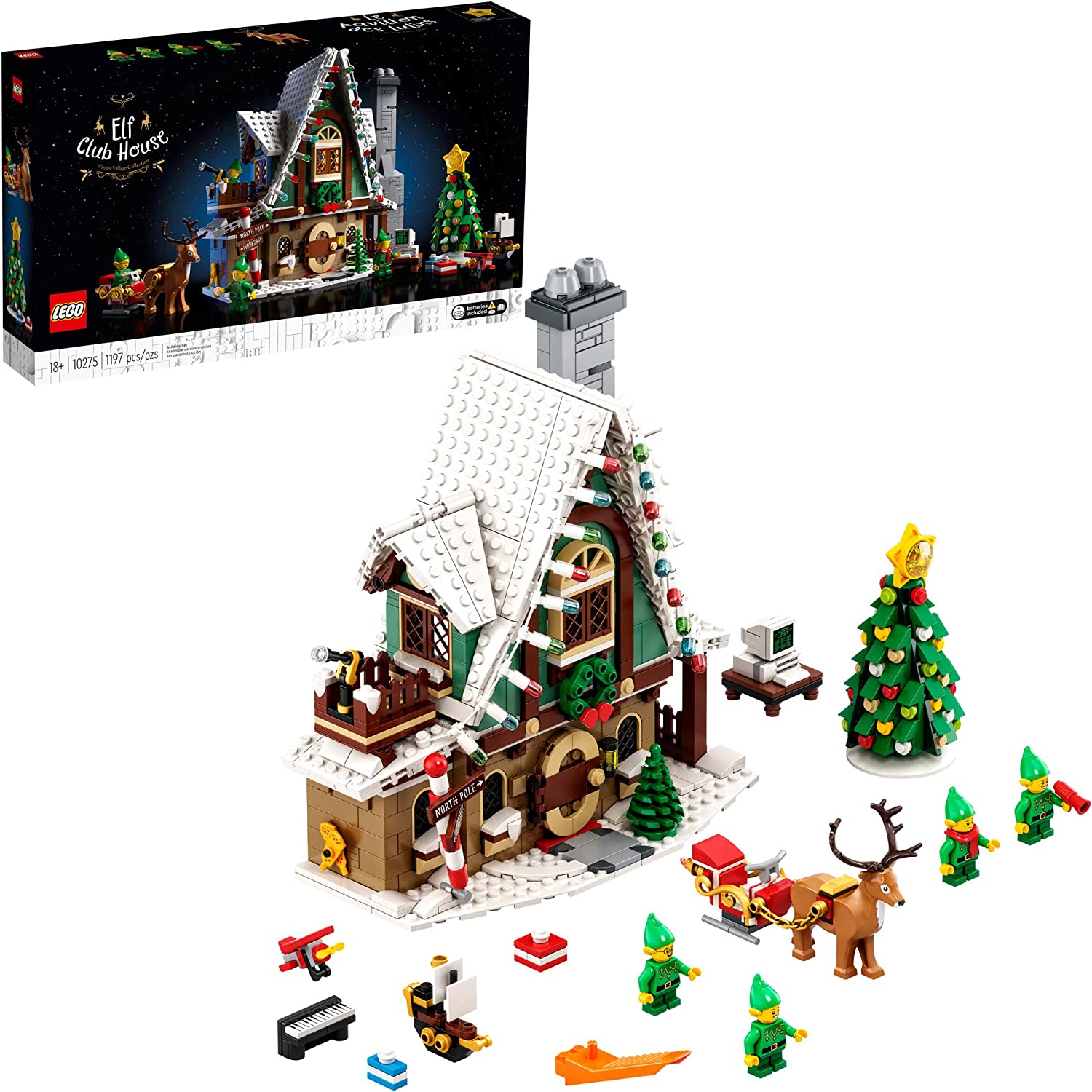 LEGO Elf Club House 10275 Building Kit - Creative Holiday Toy for Kids & Collectors - Perfect for Christmas Decor & Playtime Fun