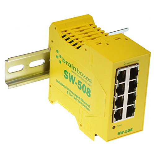 8-Port Industrial Unmanaged Ethernet Switch - Brainboxes | High-Speed Network Connectivity for Factory Automation & Smart Home Systems