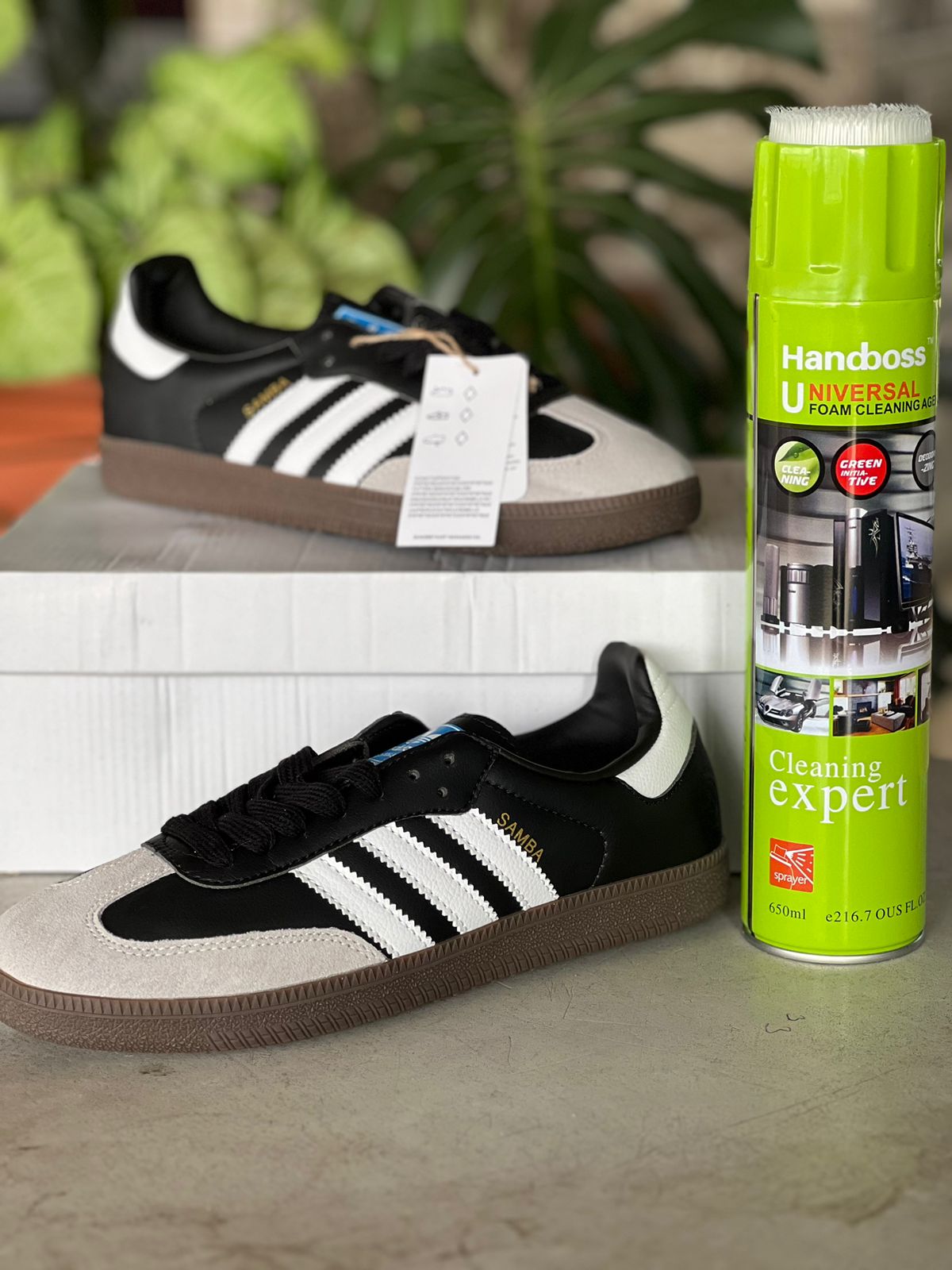 Adidas Samba OG Sneakers - Classic Black & Brown Leather Shoes with White Cap for Men & Women | Perfect for Casual Wear, Street Style & Everyday Comfort