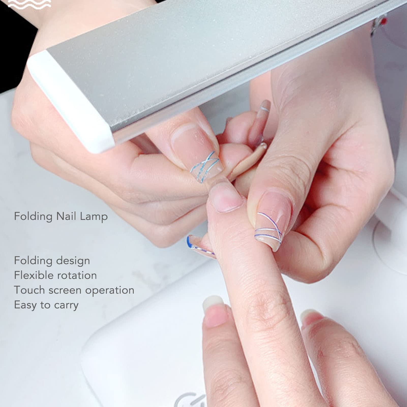 10W LED UV Nail Lamp with 10Pcs LED Chips - Portable Folding Nail Light Dryer with Stable Base & USB Power for Home DIY, Salon Manicure & Gel Polish Curing | Perfect for Nail Art, Pedicure & Professional Nail Decorations