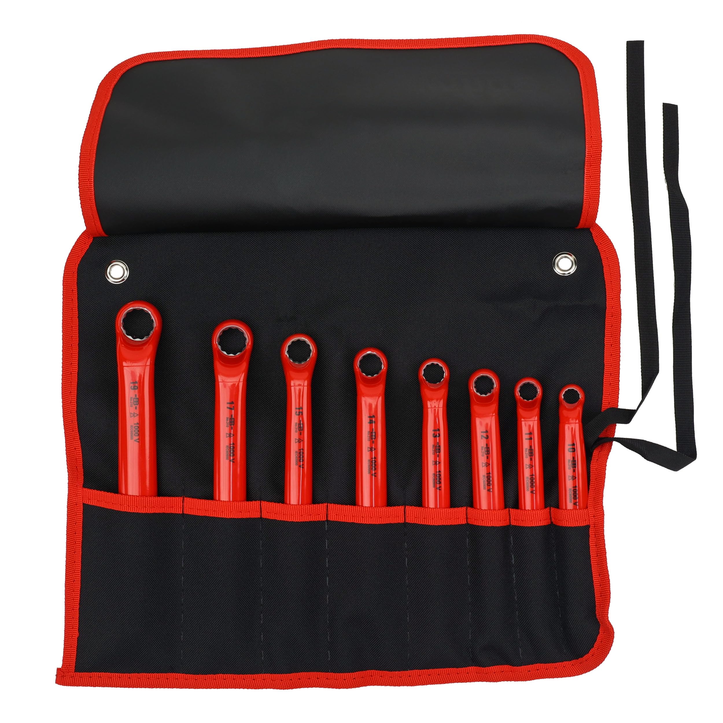 8-Piece Insulated Box Wrench Set (10-19mm) - Professional Electrical Tool Kit for Safe Automotive & Home Repairs