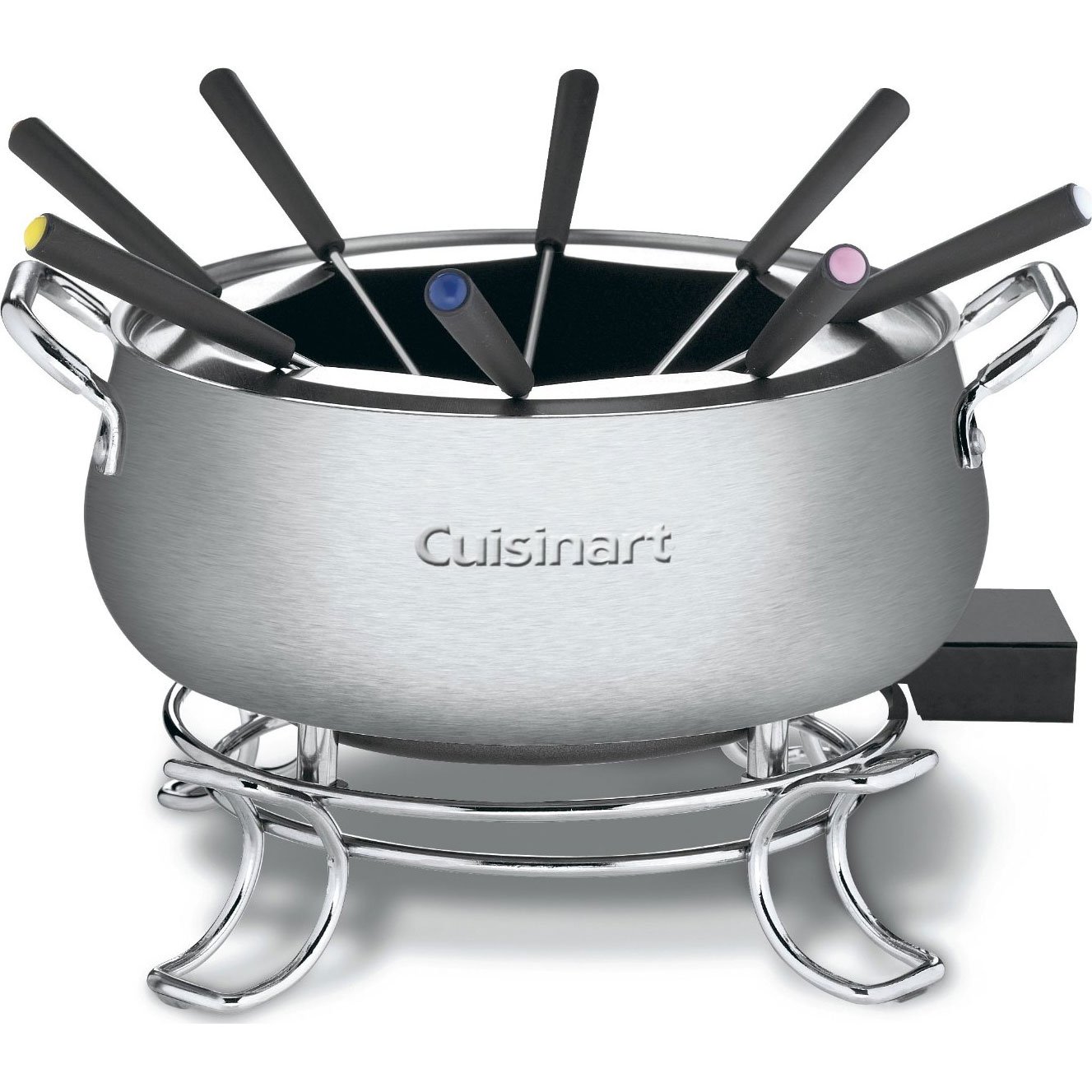 Cuisinart 3 Quart Stainless Steel Fondue Pot Set for Chocolate, Cheese, Broth & Oil - 13-Piece Cast Iron Fondue Set (CFO-3SSP1, Red) - Perfect for Parties, Family Gatherings & Romantic Dinners