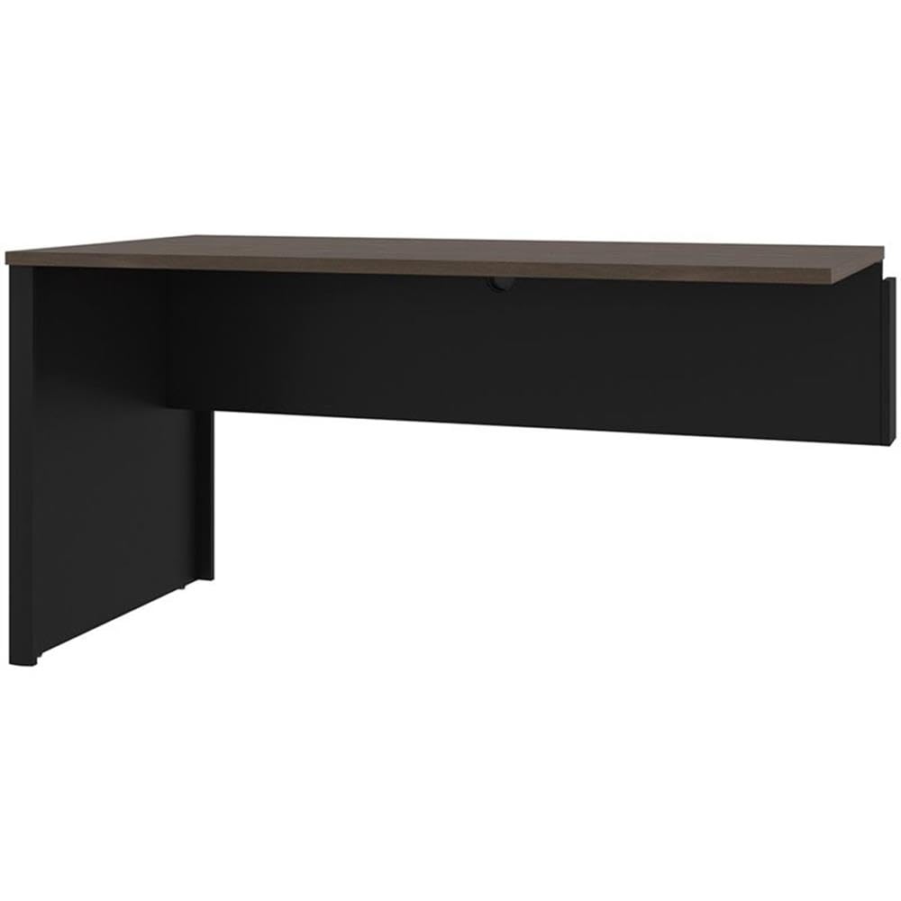 Pemberly Row Traditional Desk Return in Antigua and Black - Stylish Home Office Furniture for Small Spaces | Perfect for Remote Work & Study