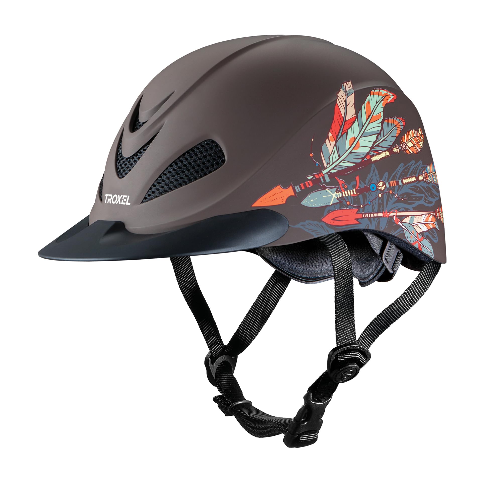 Troxel Rebel Turquoise Rose Horse Riding Helmet for Women - Lightweight & Comfortable Equestrian Safety Gear - Perfect for Trail Riding, Show Jumping & Dressage