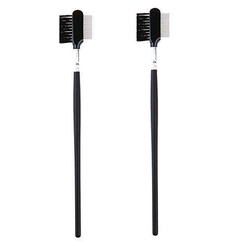 Haishell 2-Piece Premium Eyelash Comb & Eyebrow Brush Set - Reusable Lash & Brow Grooming Kit for Perfectly Defined Brows & Lashes - Ideal for Makeup, Salon & Travel Use