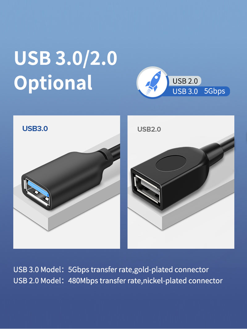 USB 2.0 A Male to A Female Extension Cable 2M/3M - High Speed Data Transfer for Computer, Printer, Scanner & Home Office Setup