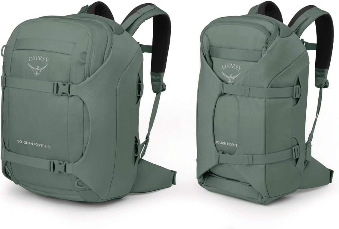 Osprey Sojourn Porter 30L Travel Backpack - Koseret Green | Lightweight Carry-On Luggage for Business Trips & Weekend Getaways