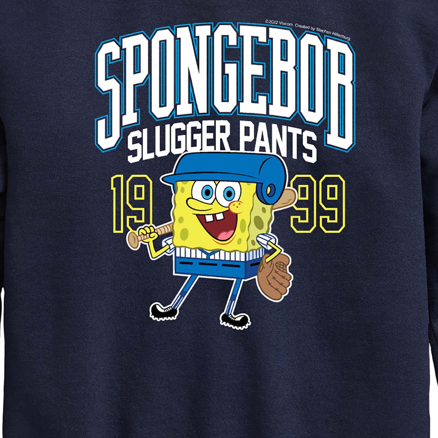 HYBRID APPAREL Spongebob Squarepants Slugger Pants Toddler & Youth Fleece Sweatshirt | Soft Crewneck Pullover for Kids | Cartoon Character Outfit for Playdates & School