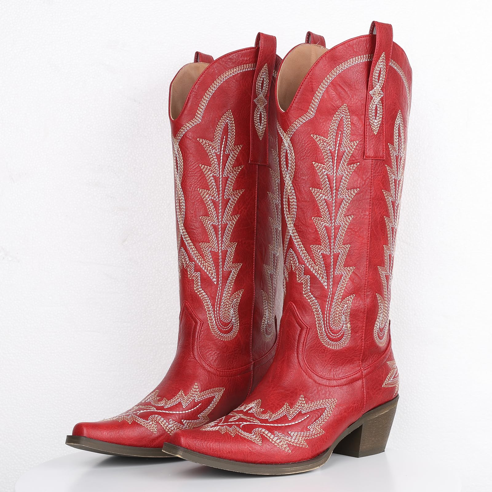 SaraIris Women's Cowboy Boots - Western Cowgirl Knee High Boots in Black for Country Style & Dressing - Perfect for Rodeo, Line Dancing, and Country Music Festivals