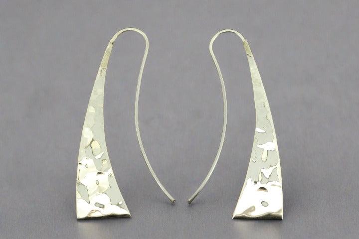 Handmade Hammered Sterling Silver Machete Earrings - Unique Dangle Earrings for Women, Boho Jewelry Gift for Outdoor Adventures & Music Festivals