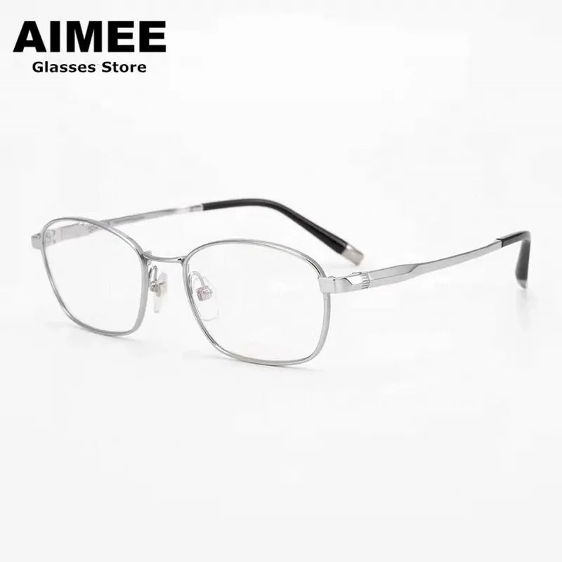 Aimee Unisex Full Rim Square Titanium Eyeglasses Frame 27010 - Lightweight Durable Glasses for Men & Women - Perfect for Reading, Work, and Everyday Use