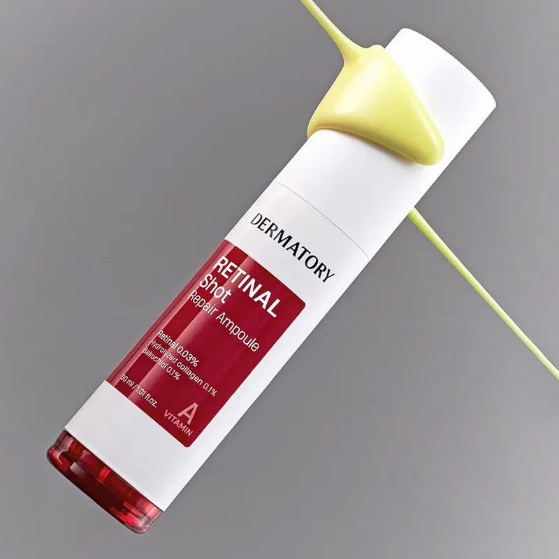 DERMATORY Retinal Shot Repair Ampoule 30ml - Anti-Aging Facial Serum with Retinol for Wrinkles & Fine Lines - Perfect for Night Skincare Routine & Dry Skin Treatment