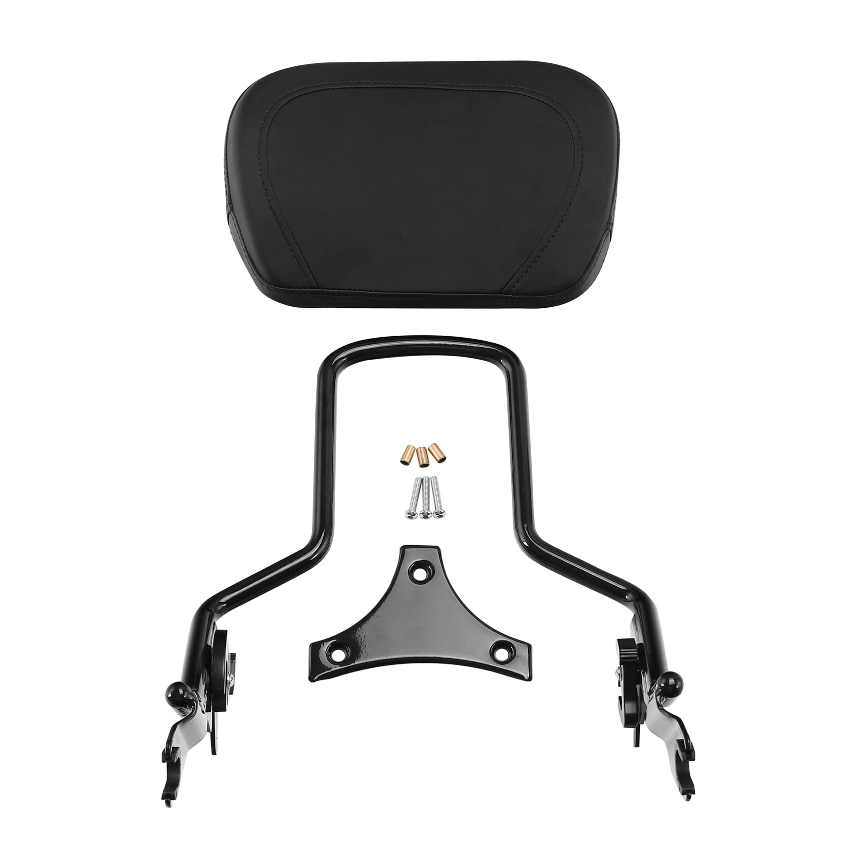 Detachable Black Sissy Bar Backrest Pad & Luggage Rack for Harley Touring Road King Street Glide Road Glide (2009-2025) - Comfortable Passenger Support & Secure Storage for Long Rides and Road Trips