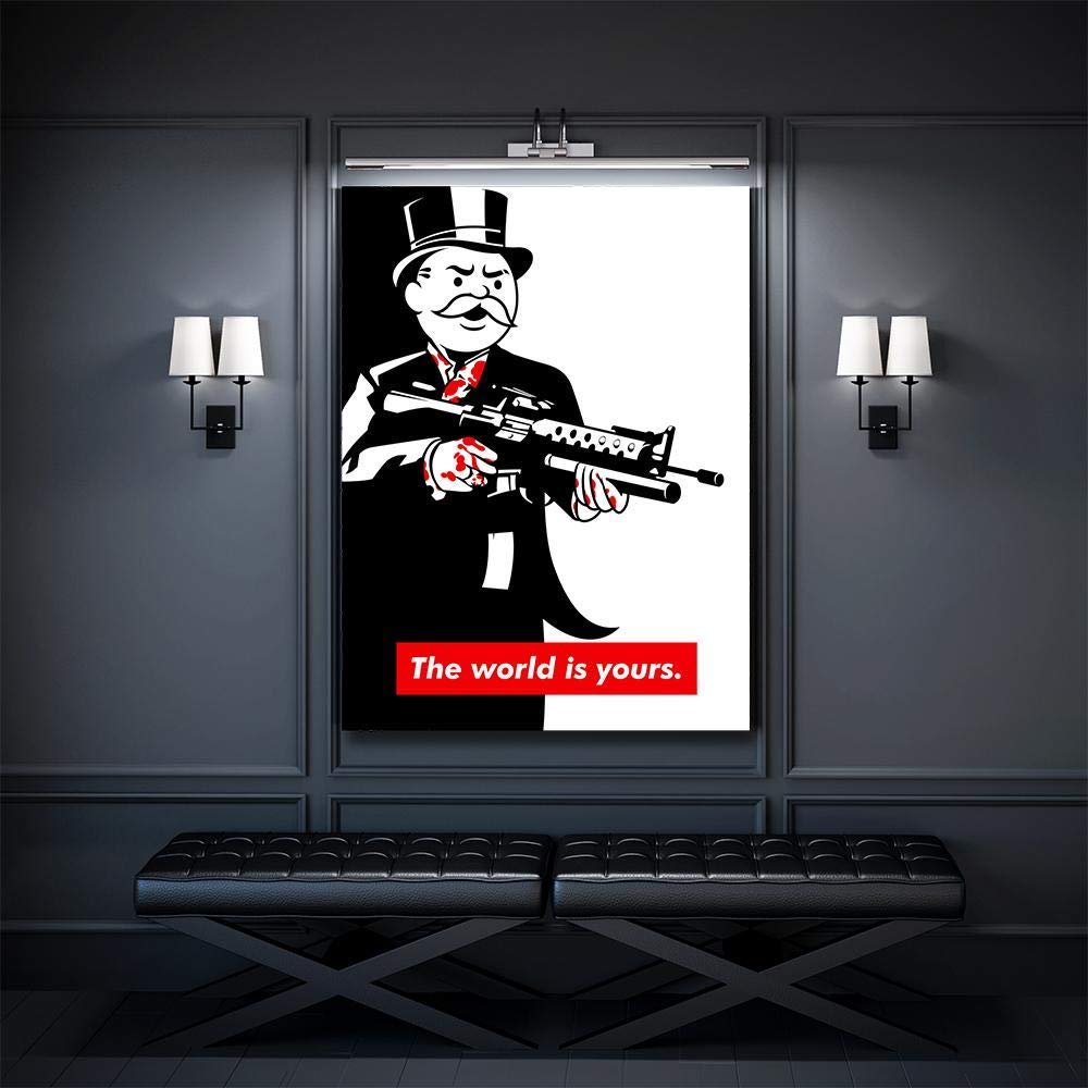 Inktuitive 'Uncle Montana' Motivational Wall Art - 16x12 Framed High-Resolution Canvas Print | Premium Mr. Monopoly & Pennybags Inspired Decor | Perfect for Home Office, Living Room & Game Room Wall Decor