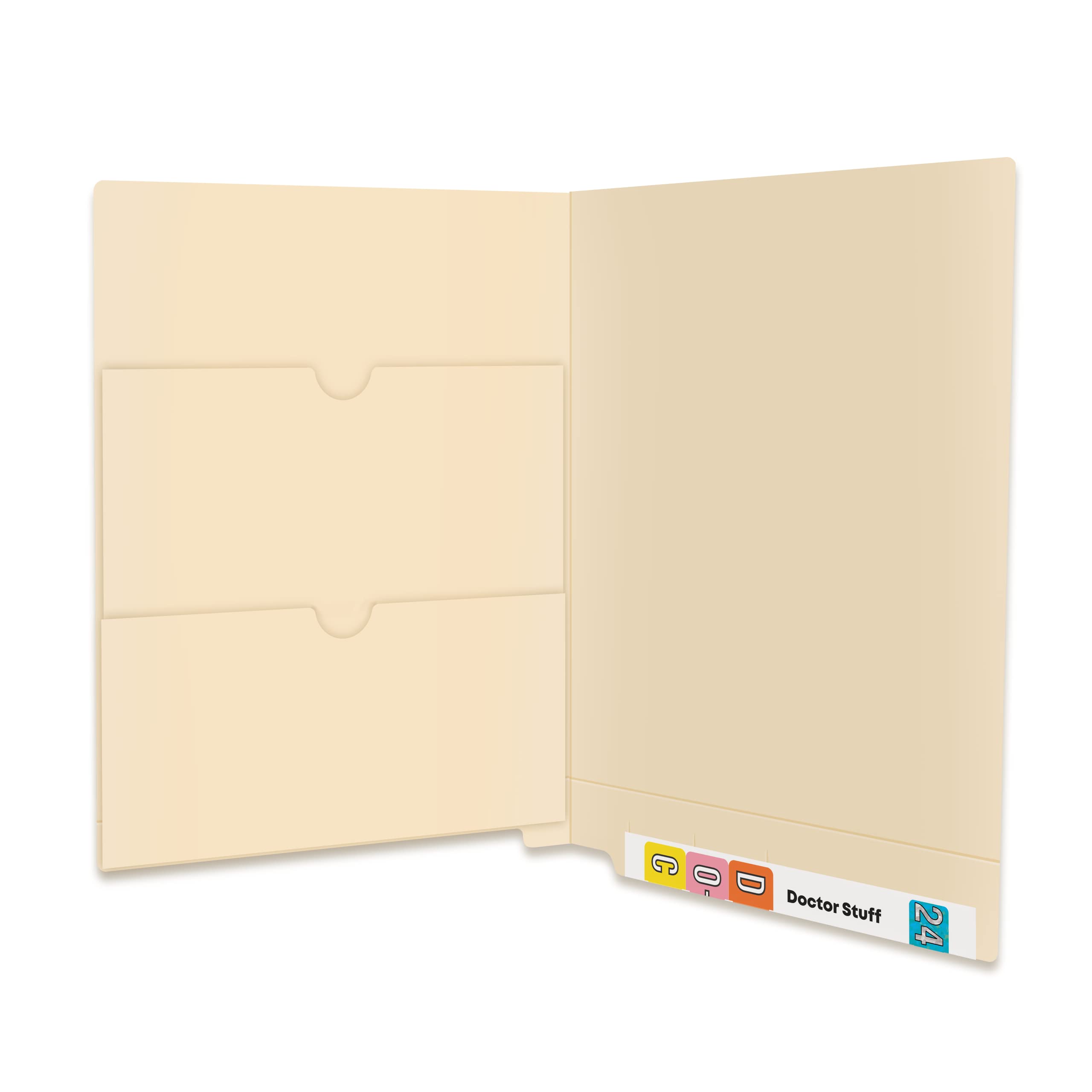 Double-Pocket Manila File Folders - Reinforced End Tab for Secure Document Storage | Heavy-Duty 11pt Manila Stock (Box of 50) | Perfect for Medical Records, Office Files & Home Organization