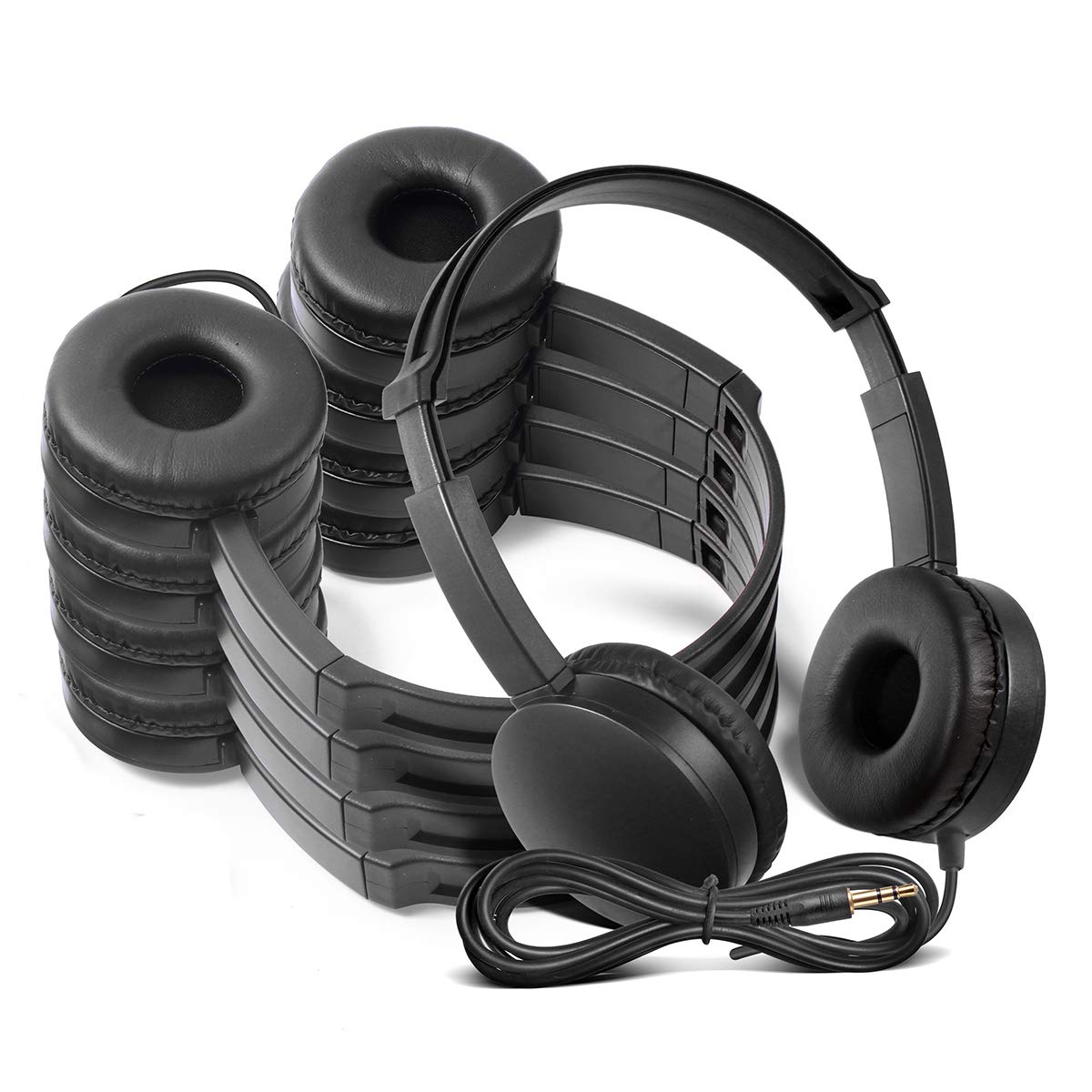 24 Pack Classroom Headphones for Students - Durable Kids & Adult Headphones for School, Library, Computer Labs (No Mic) - Perfect for Online Learning, Testing & Quiet Study Sessions