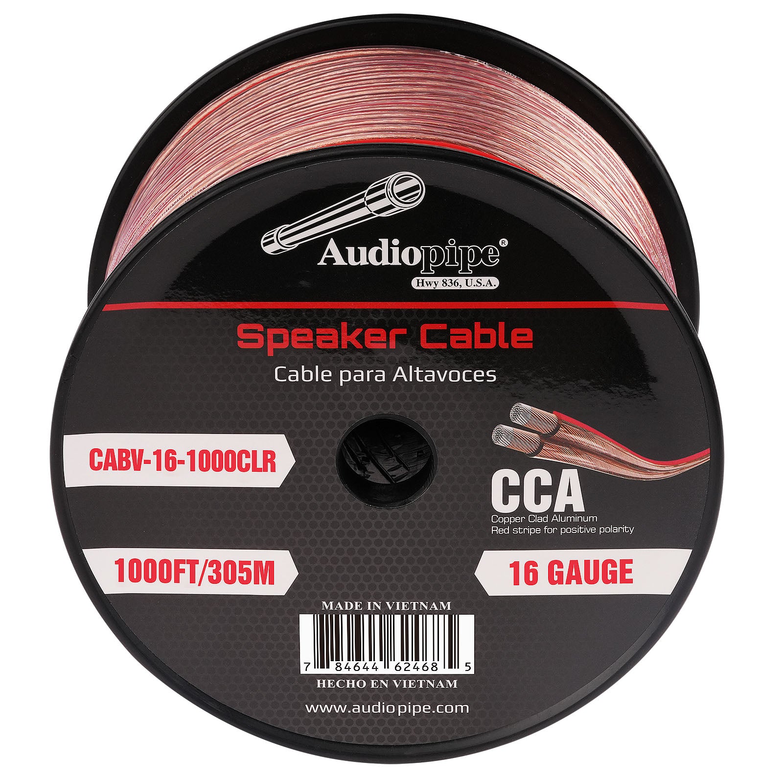 16AWG 1000FT Speaker Wire - High Performance Clear Audio Cable for Home Theater, Studio & Outdoor PA Systems (CABV 16 1000CLR)