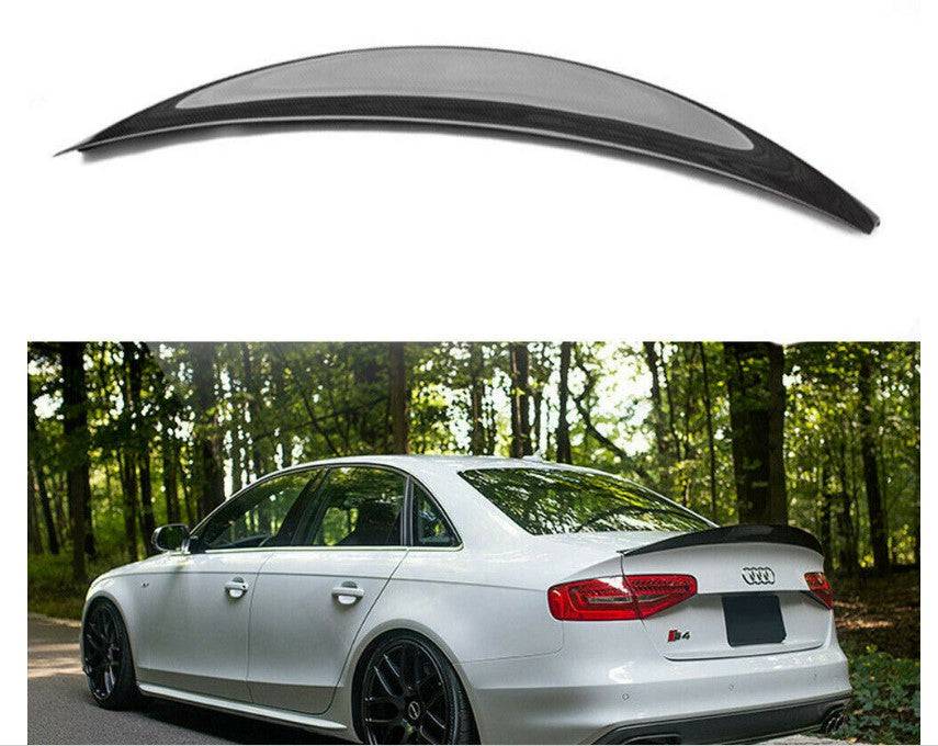 2013-2016 Audi S4 B8.5 Sedan High Kick Style Carbon Fiber Trunk Spoiler - 4 Door Rear Wing for Enhanced Aerodynamics & Sporty Look - Perfect for Car Enthusiasts & Performance Upgrades