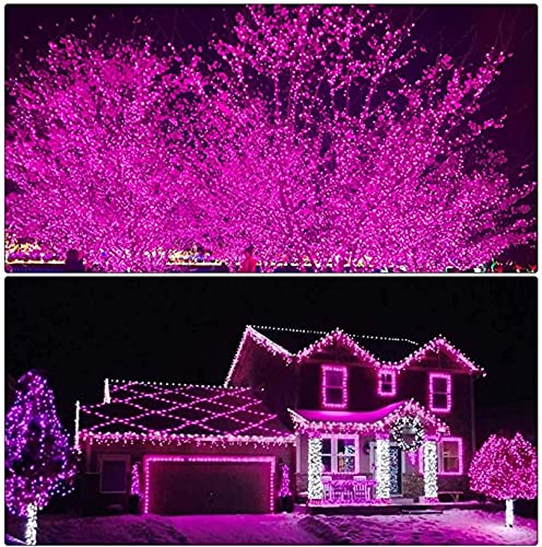 300 LED Pink Fairy String Lights - 108ft Waterproof Outdoor Christmas & Valentine's Day Decorations - 8 Lighting Modes Plug-in Lights for Bedroom, Garden, Party & Wedding Decor | Perfect for Romantic Ambiance, Holiday Lighting & Outdoor Events