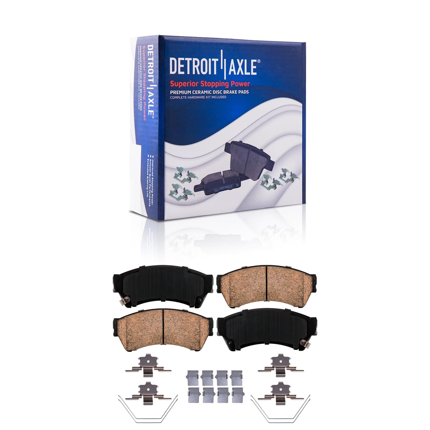 Detroit Axle - Front & Rear Disc Brake Rotors & Ceramic Pads Kit for Ford Fusion, Mazda 6, Lincoln MKZ Zephyr, Mercury Milan | High-Performance Brake Replacement | Perfect for Daily Commuting & Highway Driving