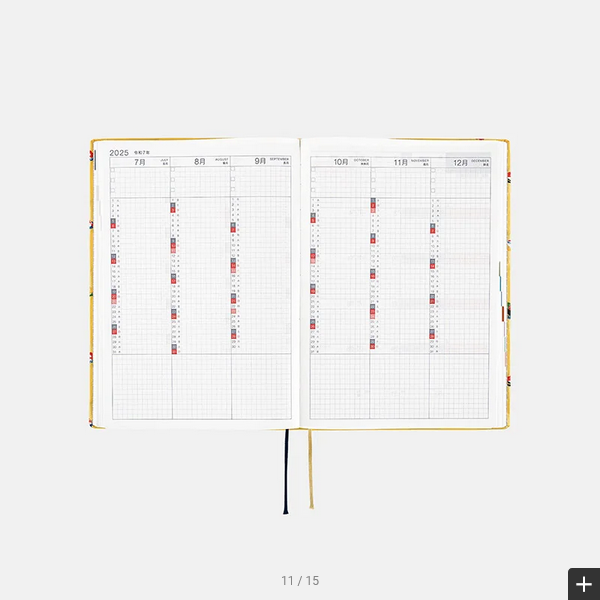 Hobonichi Techo 2025 Planner - Bow & Tie Sushi HON Design, A5 Size, Daily Journal, January Start, Monday Start, English Edition | Perfect for Work, School & Personal Organization