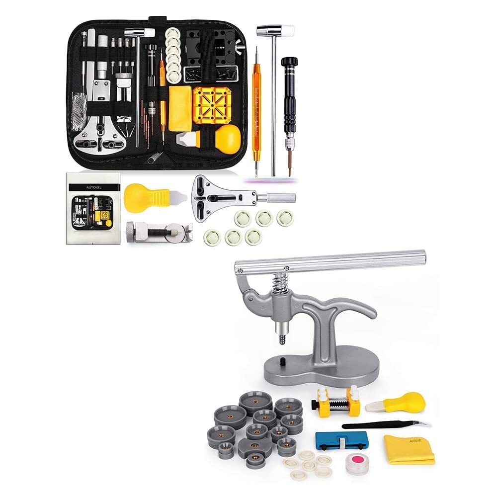 BYNIIUR Professional Watch Repair Kit & Watch Press Set - Complete Tool Kit for Watch Battery Replacement, Band Adjustment, and Case Repair | Perfect for Watchmakers, Jewelers, and DIY Enthusiasts