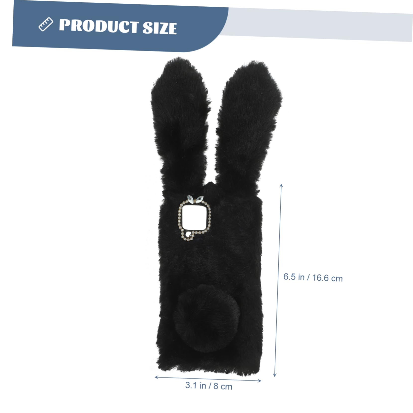 Mikikit Soft Plush Rabbit Phone Case Compatible with Samsung Galaxy A42 5G - Cute Protective Cover for Women & Girls (Black) | Perfect Gift for Birthday, Christmas & Daily Use