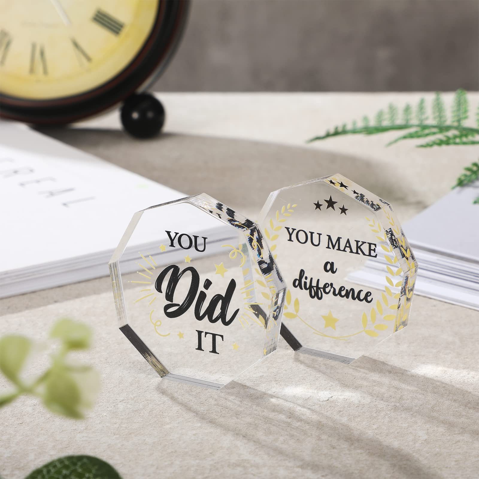 Janmercy 10 Pcs Acrylic Employee Appreciation Awards - Engraved Recognition Trophies for Outstanding Workers, Adults & Team Members - Perfect for Corporate Gifts, Year-End Recognition & Staff Motivation Events