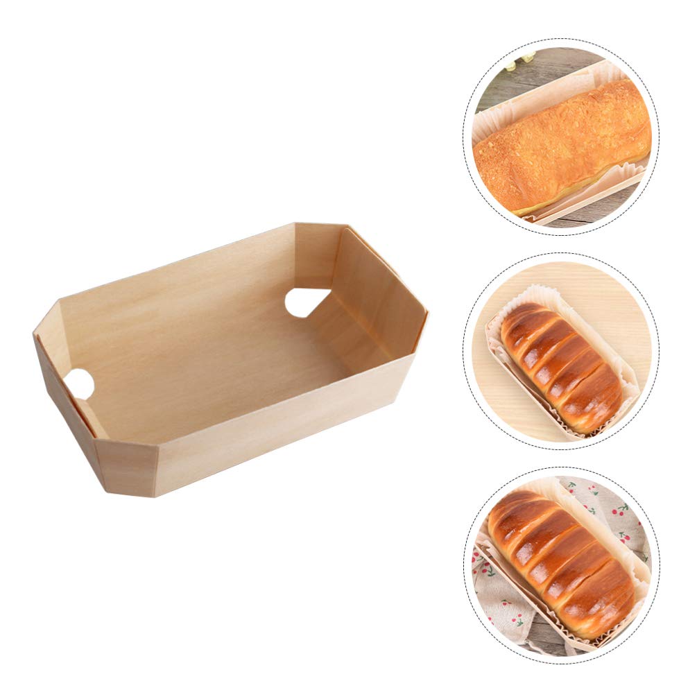 10Pcs Wooden Bread Pans Set - Reusable Bread Storage Containers, Snack & Dessert Trays, Kitchen Tools for Baking, Serving, and Lunch Plates | Perfect for Home, Bakery, and Party Appetizers