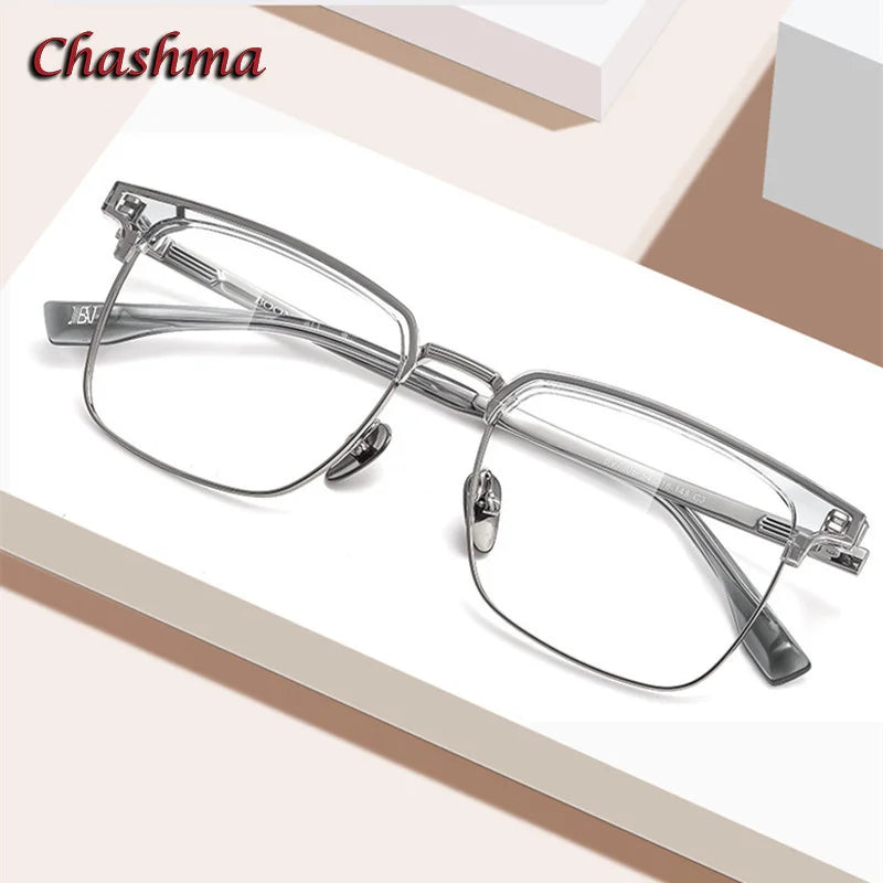 Unisex Square Acetate Titanium Eyeglasses Frame 7006 - Lightweight & Durable for Reading, Work, and Everyday Fashion