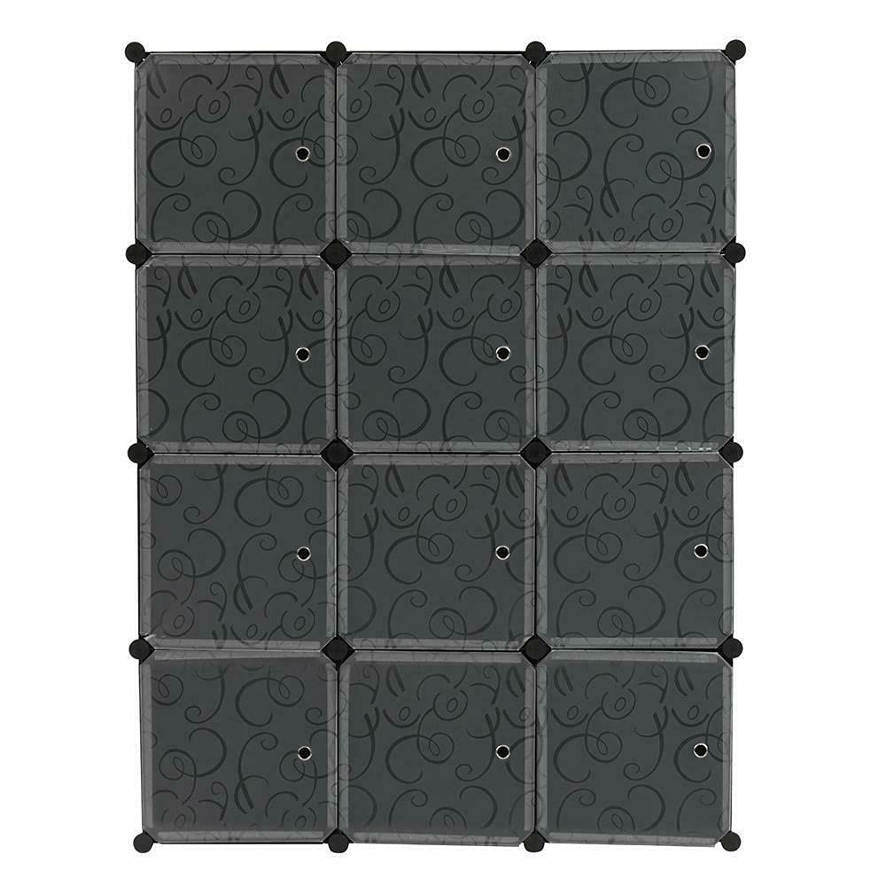 12-Cube Closet Organizer with Doors & Drawers - Wardrobe Storage Cabinet for Clothes, Shoes & Accessories | Perfect for Bedroom, Closet & Entryway Organization