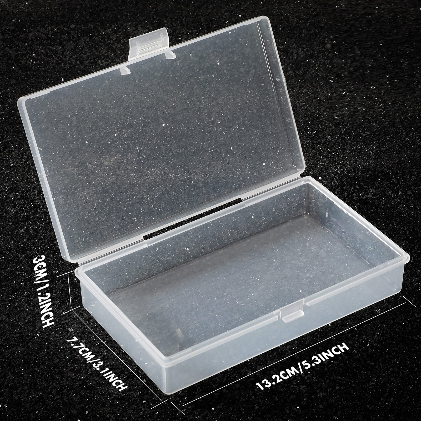 6-Piece Mini Plastic Clear Beads Storage Containers Box - Small Organizer for Jewelry, Beads, Crafts, Business Cards & Game Pieces (5.2 x 3 x 1.2 Inch) - Perfect for DIY Projects, Craft Rooms & Travel Organization