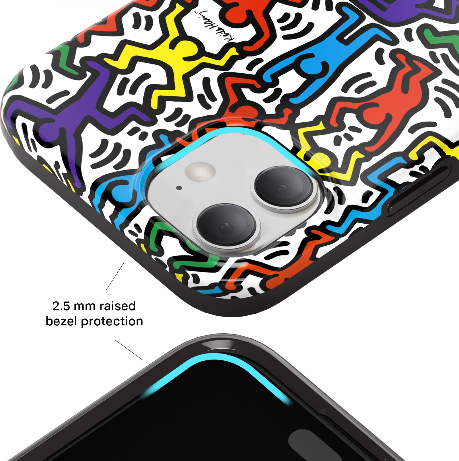 Keith Haring Rainbow Dancers iPhone Case - Artistic Protective Cover for iPhone 11/12/13/14/15 Pro Max - Vibrant Pop Art Design - Perfect for Fans, Artists & Trendy Accessories Lovers