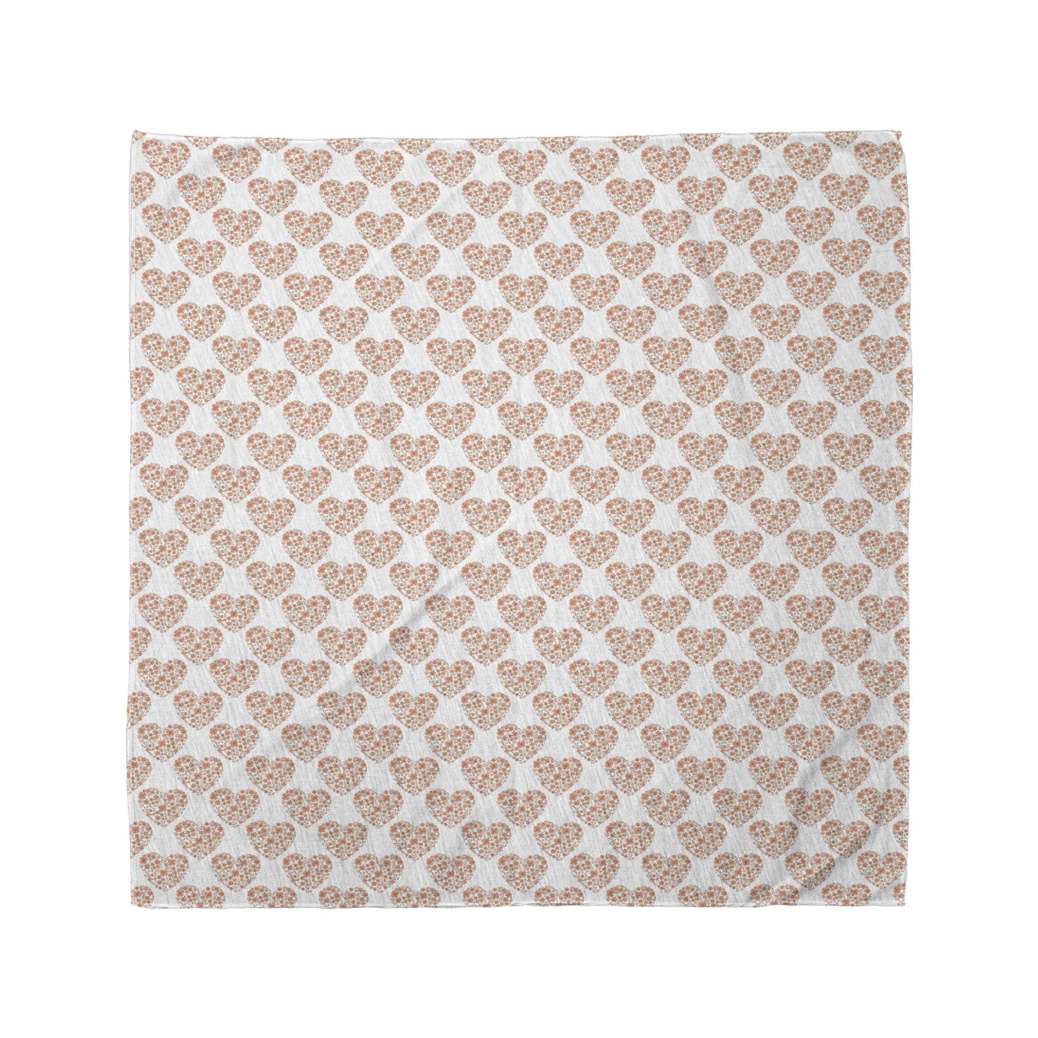 Ambesonne Floral Bandana Scarf - Pastel Heart Flower Print Unisex Head Wrap & Neck Tie for Women, Men - Perfect for Outdoor Activities, Music Festivals & Fashion Accessories