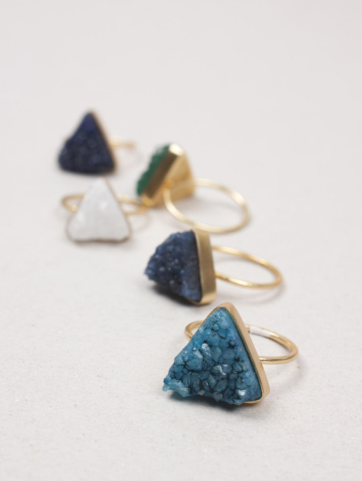 Indigo Triangle Druzy Ring - Handmade Boho Crystal Jewelry for Women - Perfect for Everyday Wear, Parties & Special Occasions