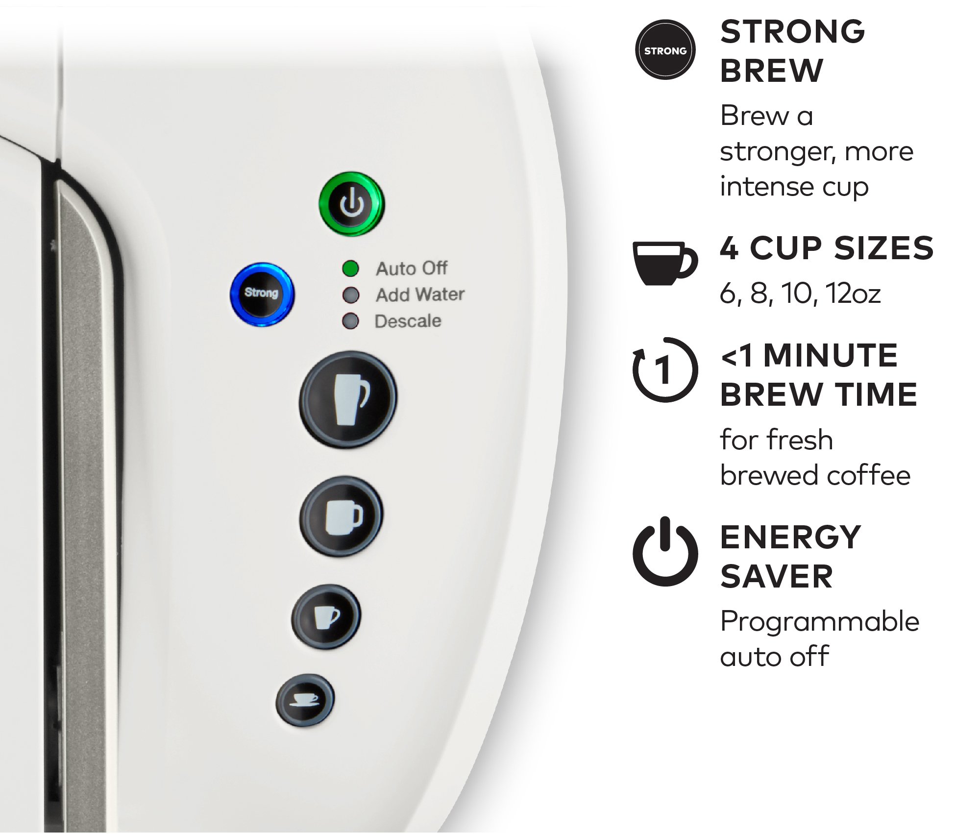 Keurig K-Select Single-Serve K-Cup Pod Coffee Maker for Home & Office - Compact & Fast Brewing, Matte White Finish - Perfect for Morning Coffee, Small Kitchens & Workspaces