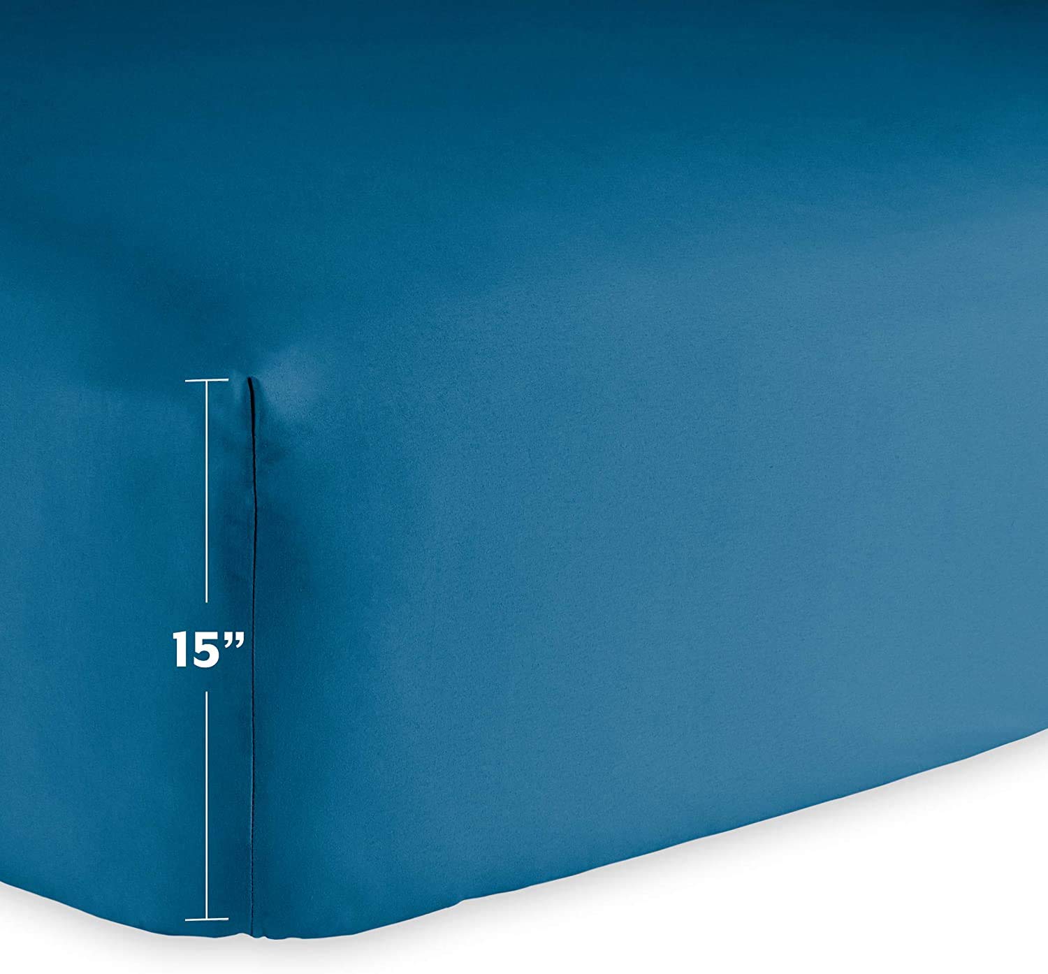 600 Thread Count Percale Cotton Sheets Set for Twin XL Bed - Breathable & Soft Deep Pocket Fitted Sheet, Flat Sheet & Pillowcases - Perfect for Dorm, Guest Room & Everyday Comfort
