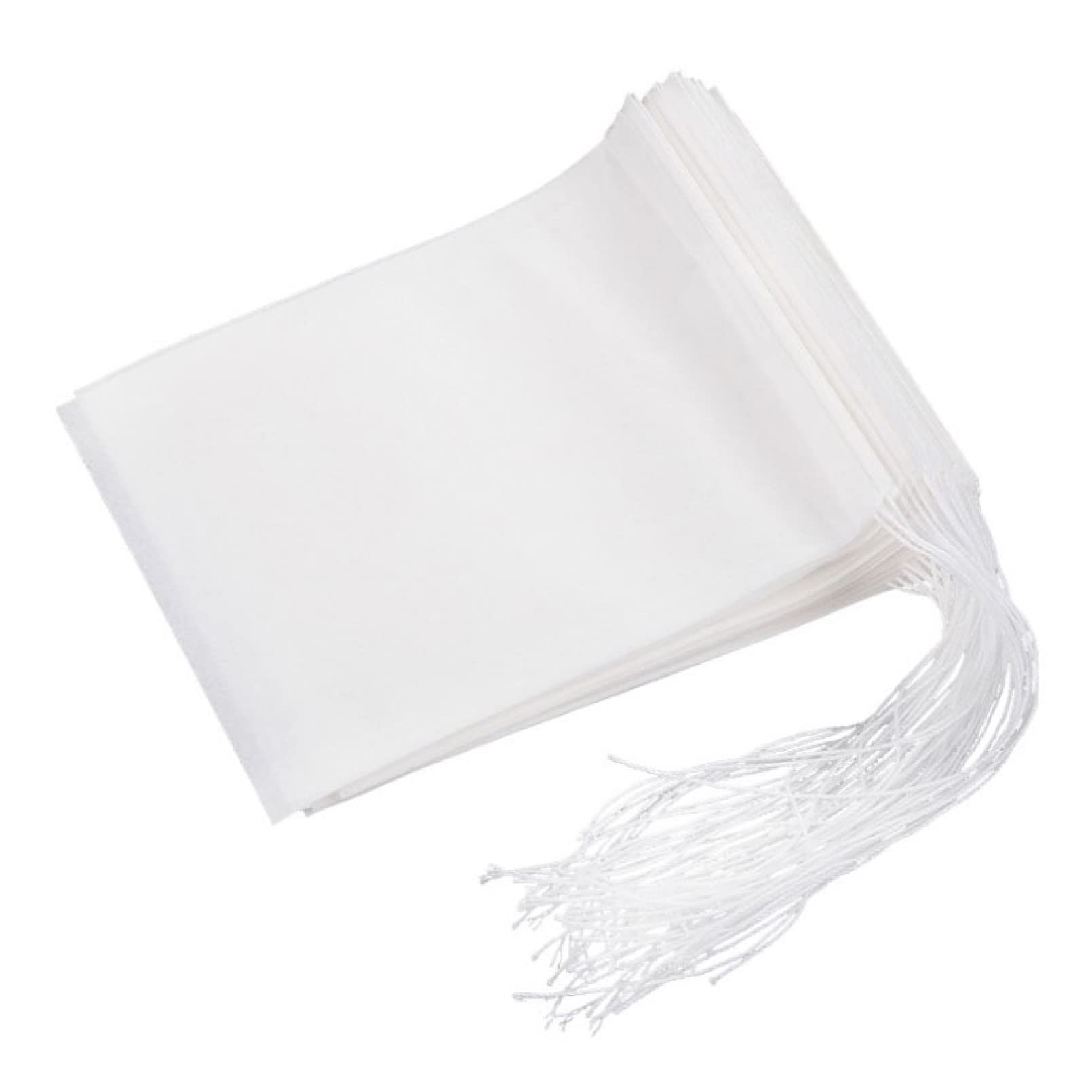 100Pcs Disposable Empty Tea Bags with String & Heat Seal - Fine Mesh Filter Paper for Loose Leaf Tea, Herbs & Spices - Perfect for Home Brewing, Iced Tea & DIY Tea Blends