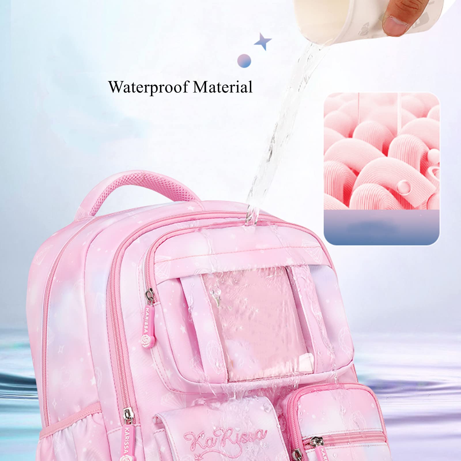 Cute Waterproof Girls Backpack for School - Large Capacity Elementary Bookbag for Kids | Durable Purple Backpack for Daily Use, Travel & Outdoor Activities