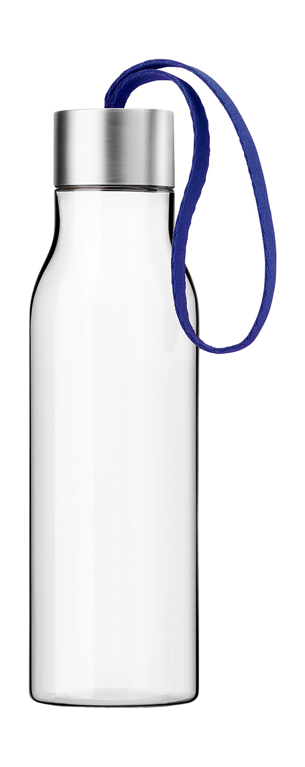 Eva Solo 0.5L Electric Blue Plastic Water Bottle with Carrying Strap - Portable & Leak-Proof for Hiking, Gym & Outdoor Activities (28 x 10 x 10 cm)