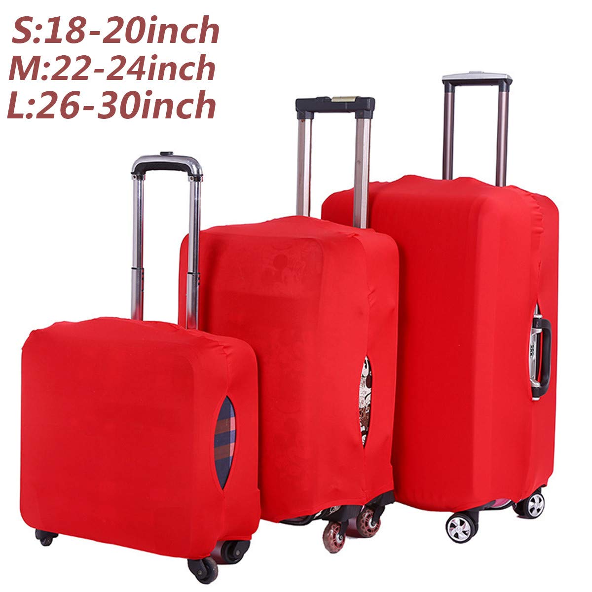 Durable Anti-Scratch Dustproof Luggage Cover for Travel Suitcases - Red, Large Size - Perfect for Airplane, Train & Business Trips